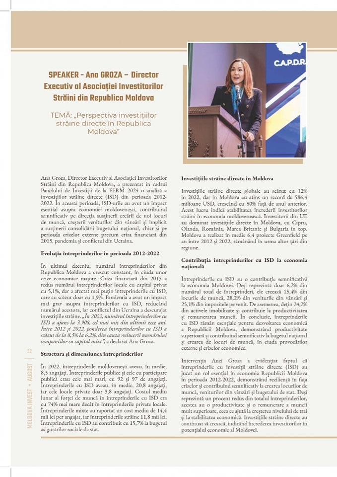 Revista Economică Moldova Invest: Forumul Economic Regional Moldova