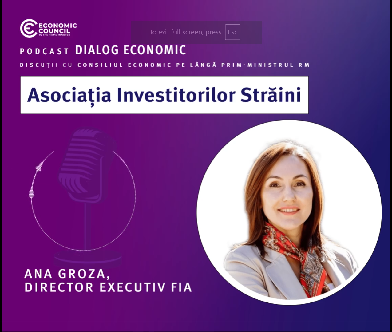 Podcastul “Dialog Economic” cu Ana Groza, CEO FIA Moldova